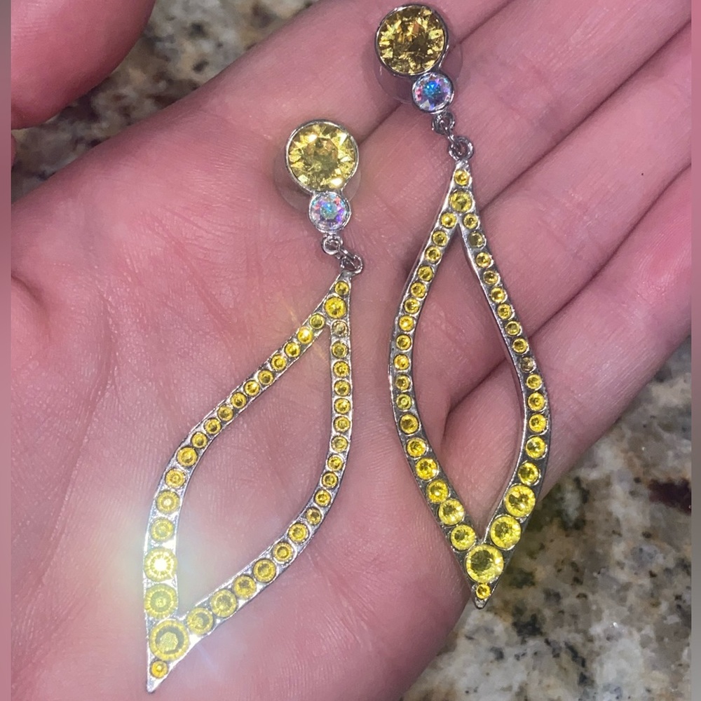 Stefanie Somers Pageant/Prom Yellow Earrings